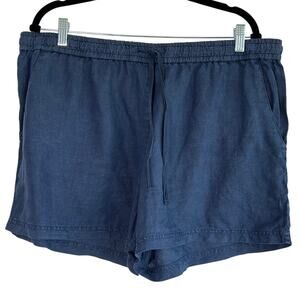 Tommy Bahama Women's Linen Easy Short Blue Size XL New England Coastal Preppy